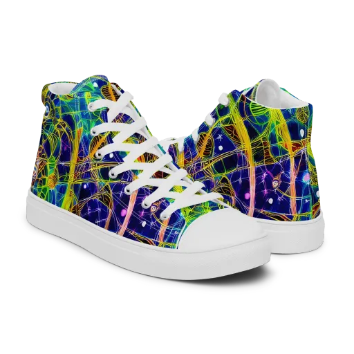 Prismatic Undergrowth on a Men's High Top Canvas Shoes