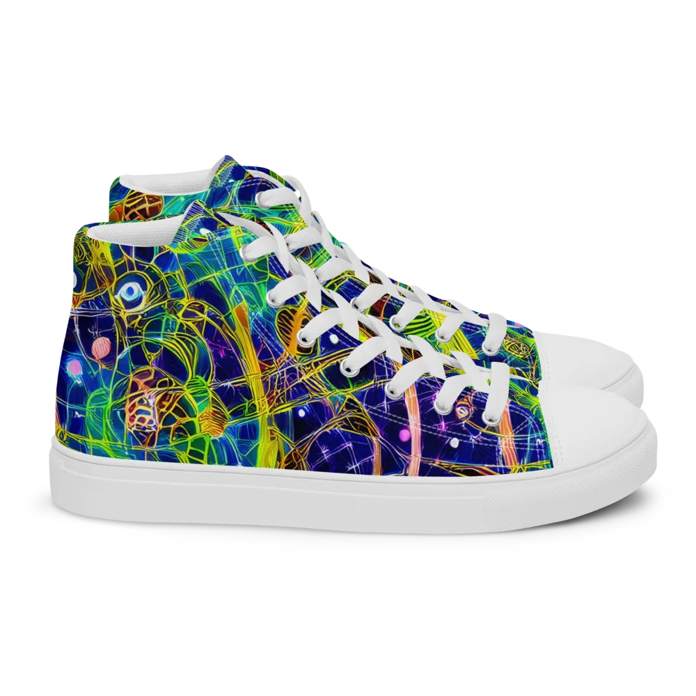 Prismatic Undergrowth on Women's High Top Canvas Shoes — Right