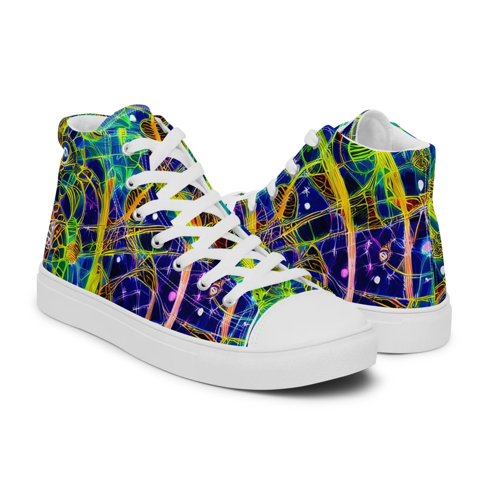 Prismatic Undergrowth on Women's High Top Canvas Shoes — Right