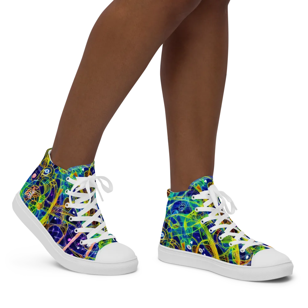 Prismatic Undergrowth on Women's High Top Canvas Shoes — Right