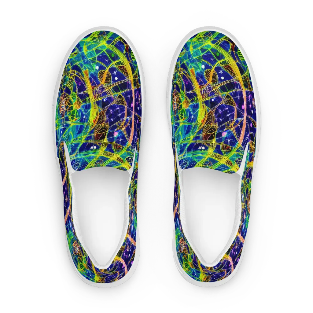 Prismatic Undergrowth on Men's Slip-On Canvas Shoes — Front