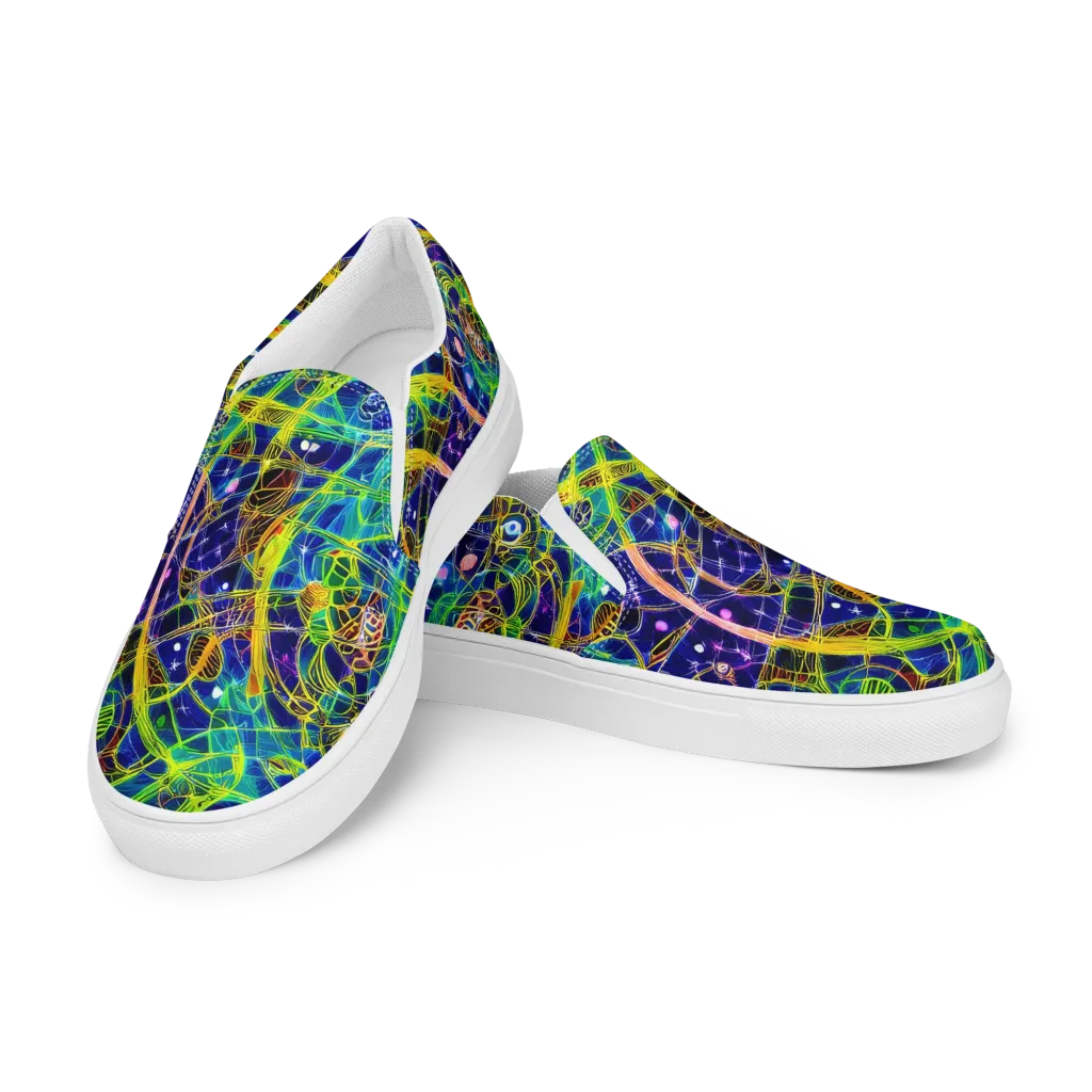 Prismatic Undergrowth on Men's Slip-On Canvas Shoes — Left Front
