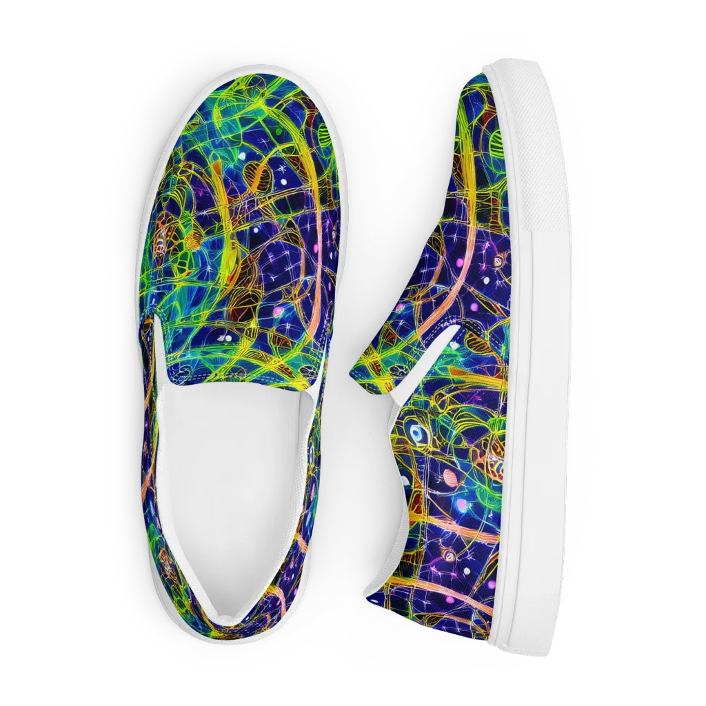 Prismatic Undergrowth on Men's Slip-On Canvas Shoes — Front