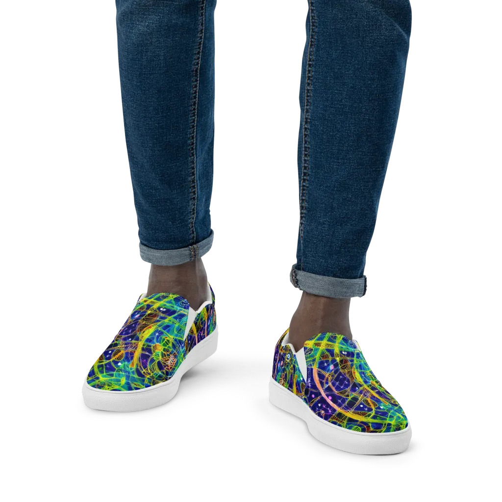 Prismatic Undergrowth on Men's Slip-On Canvas Shoes — Front