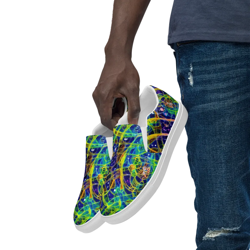 Prismatic Undergrowth on Men's Slip-On Canvas Shoes — Left Front