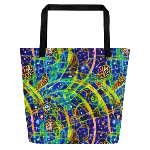 Prismatic Undergrowth on a Large Tote Bag W/ Pocket