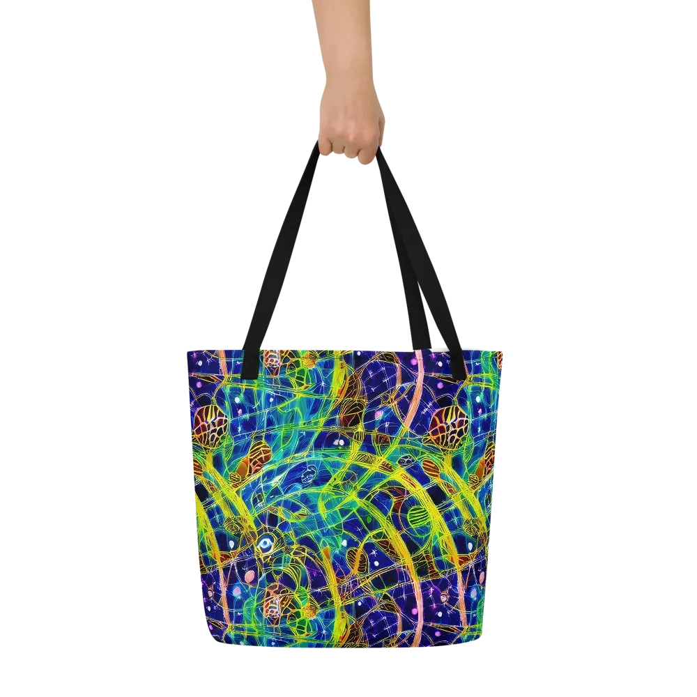 Prismatic Undergrowth on Large Tote Bag W/ Pocket — Front
