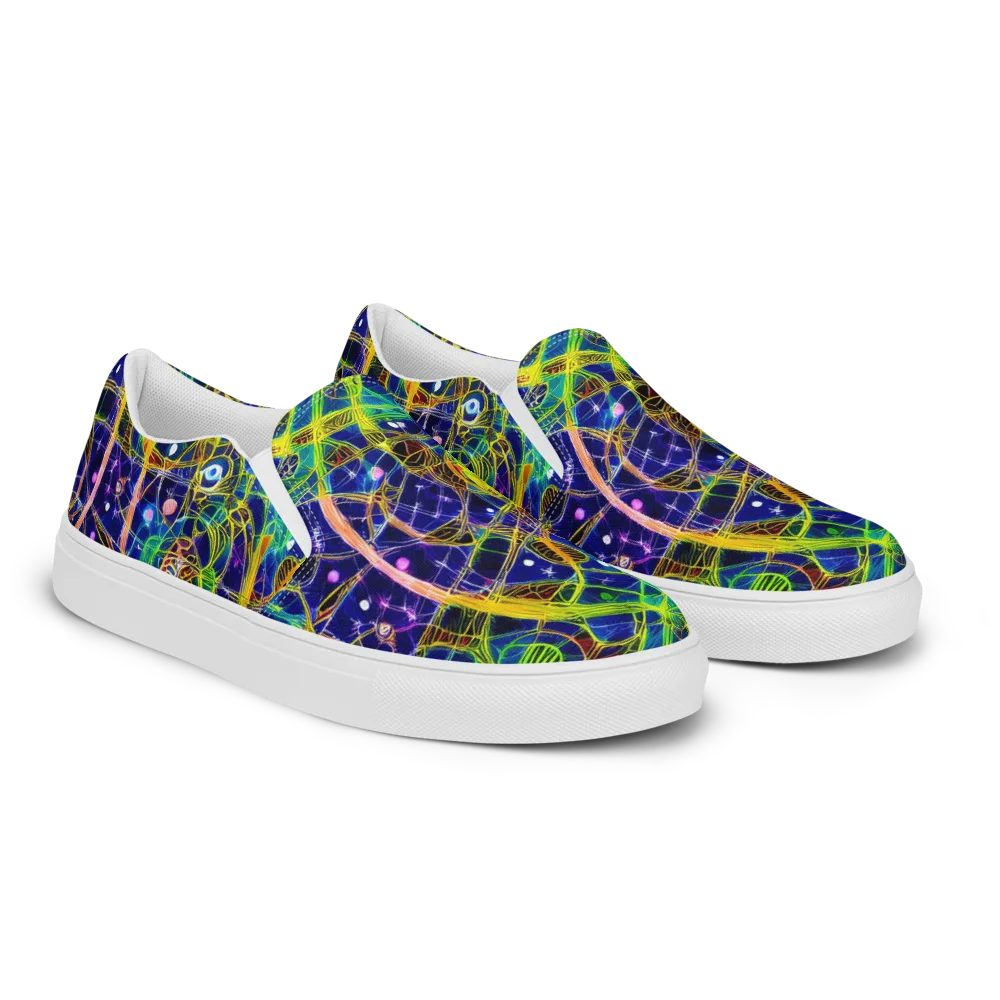 Prismatic Undergrowth on Women's Slip-On Canvas Shoes — Right Front