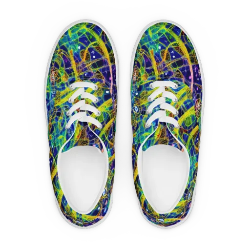 Prismatic Undergrowth on a Men's Lace-Up Canvas Shoes