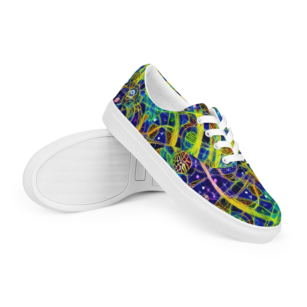 Prismatic Undergrowth on Men's Lace-Up Canvas Shoes — Right Front