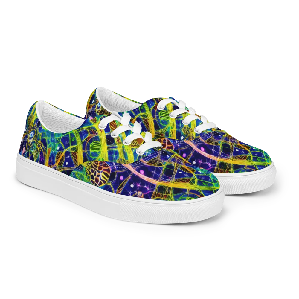 Prismatic Undergrowth on Men's Lace-Up Canvas Shoes — Right Front