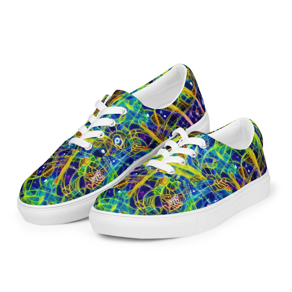 Prismatic Undergrowth on Men's Lace-Up Canvas Shoes — Left Front