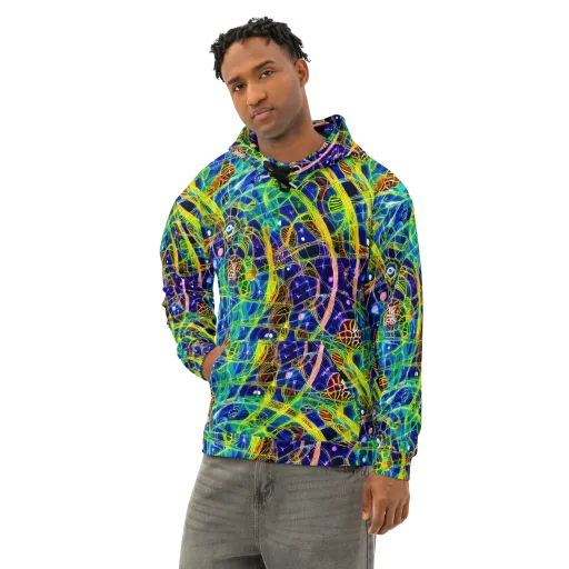 Prismatic Undergrowth on a Cotton Hoodie