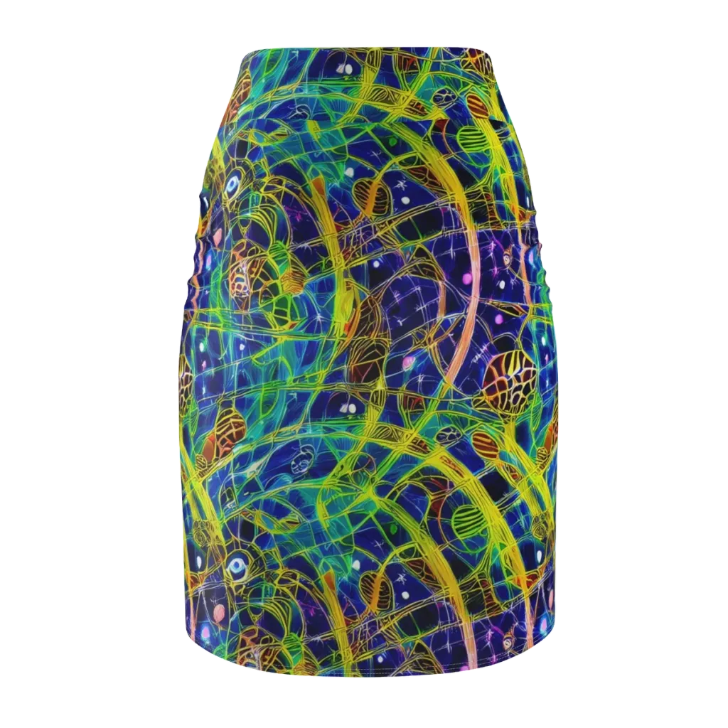 Prismatic Undergrowth on Pencil Skirt — Back