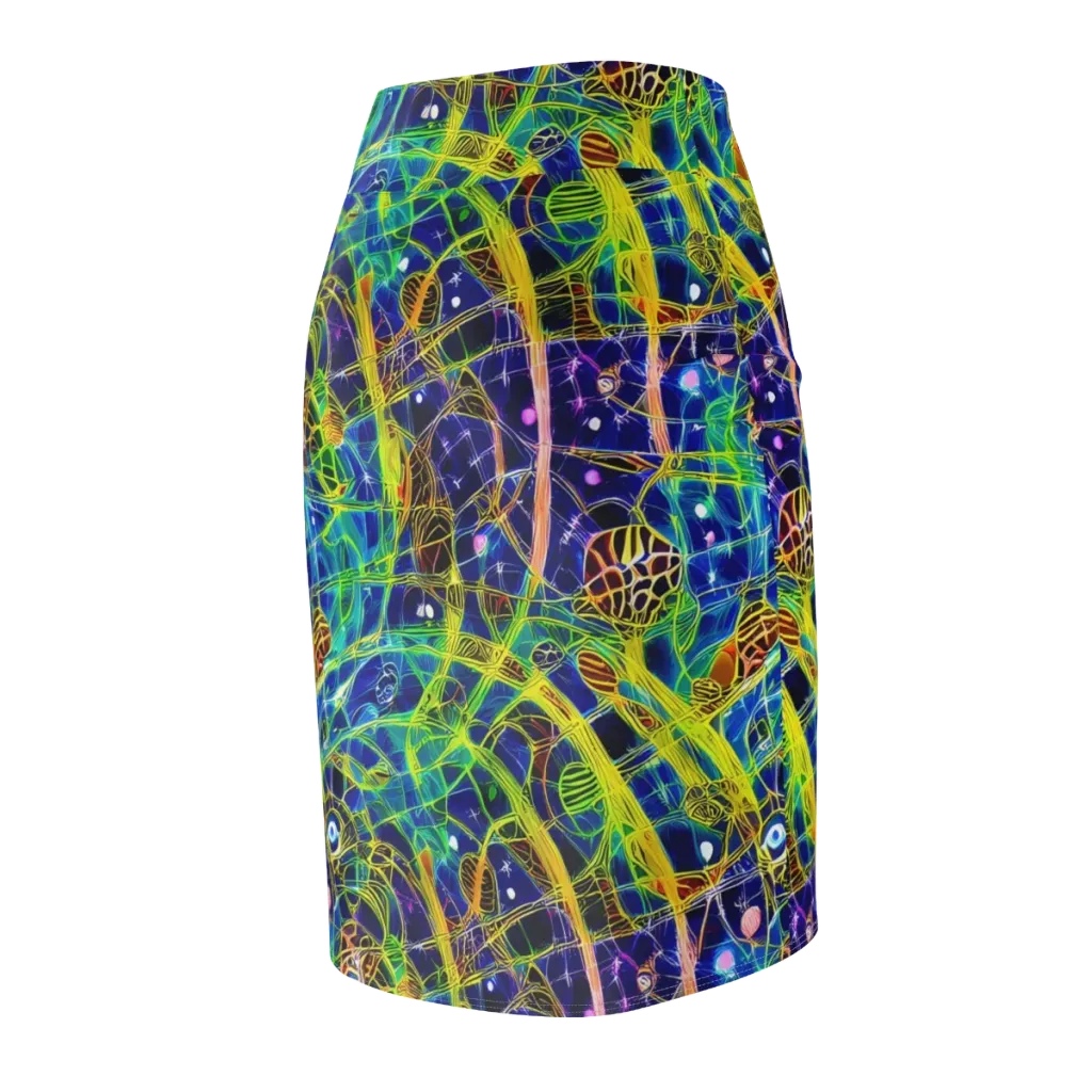 Prismatic Undergrowth on Pencil Skirt — Back Side