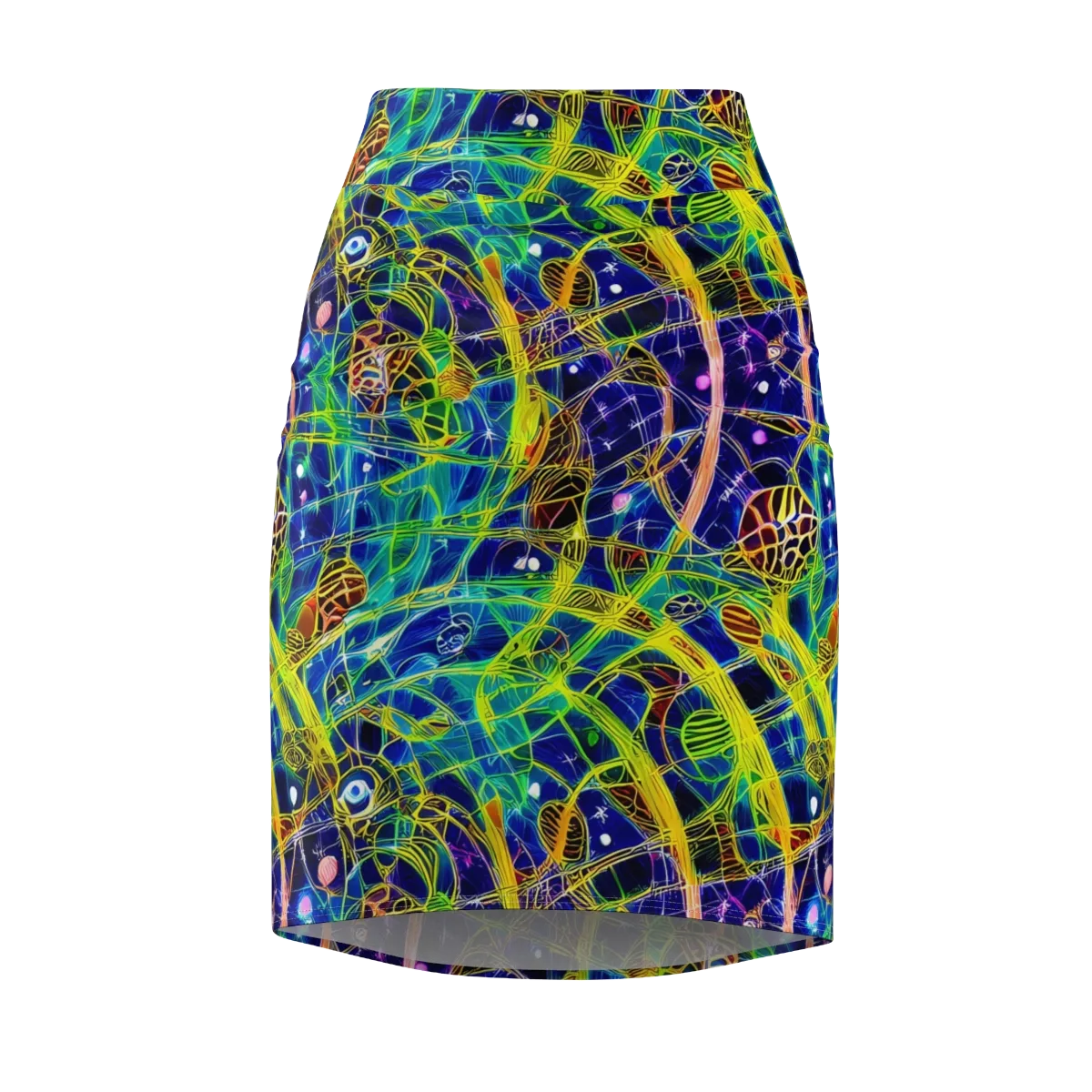 Prismatic Undergrowth on Pencil Skirt — Front