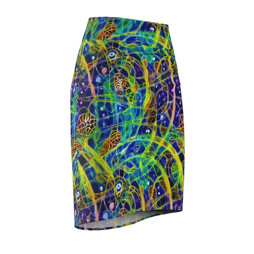 Prismatic Undergrowth on Pencil Skirt — Front Side