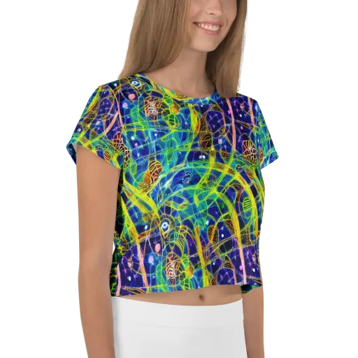 Prismatic Undergrowth on a Crop Tee