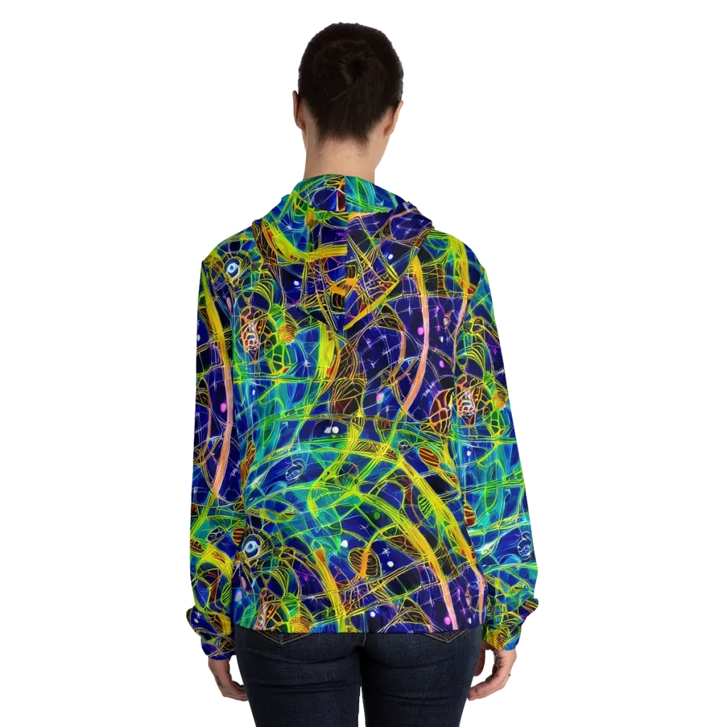 Prismatic Undergrowth on Women's Full-Zip Hoodie — Back On Person