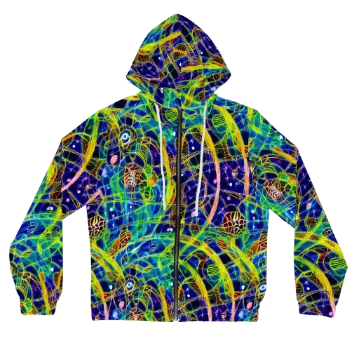Prismatic Undergrowth on a Women's Full-Zip Hoodie