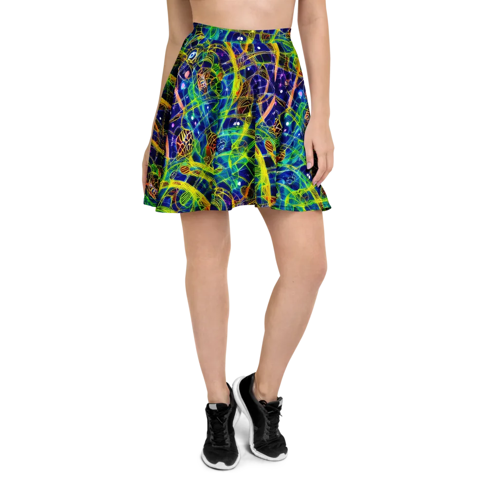 Prismatic Undergrowth on Skater Skirt — Front
