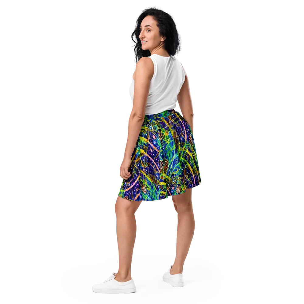 Prismatic Undergrowth on Skater Skirt — Back