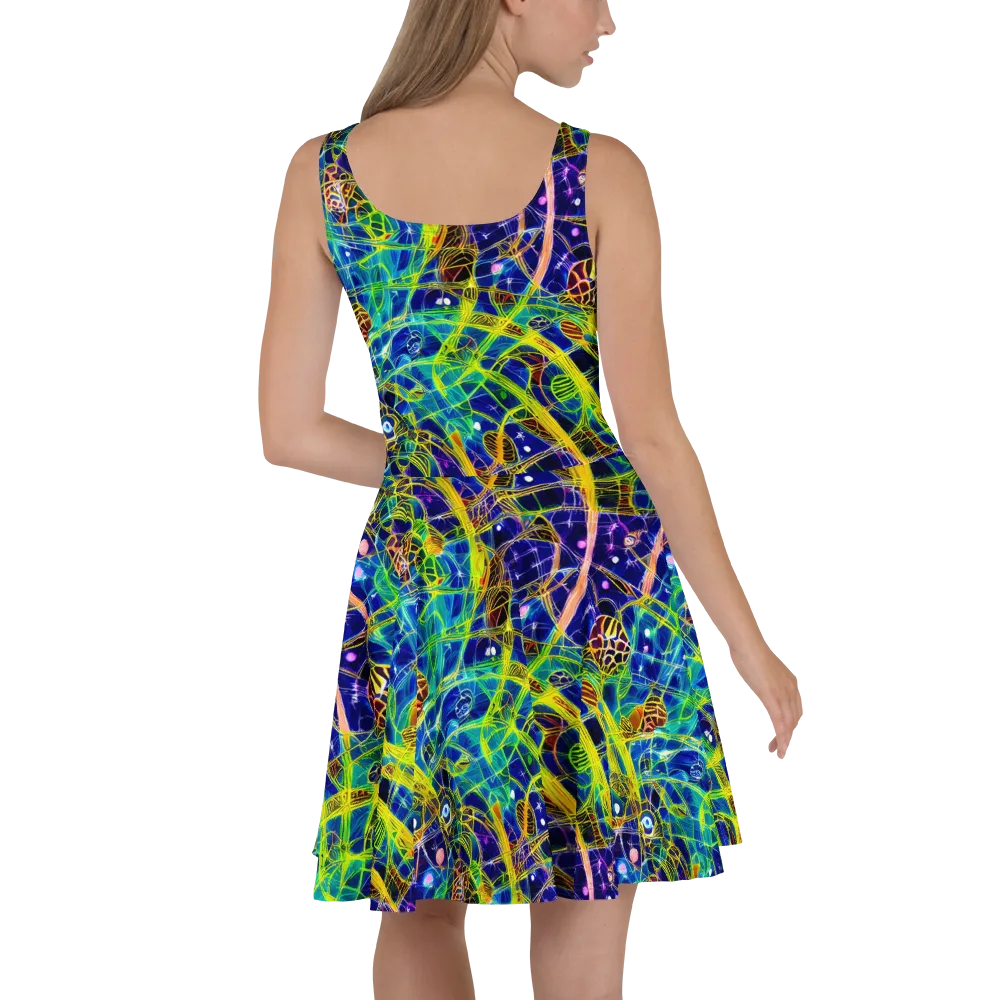 Prismatic Undergrowth on Skater Dress — Back