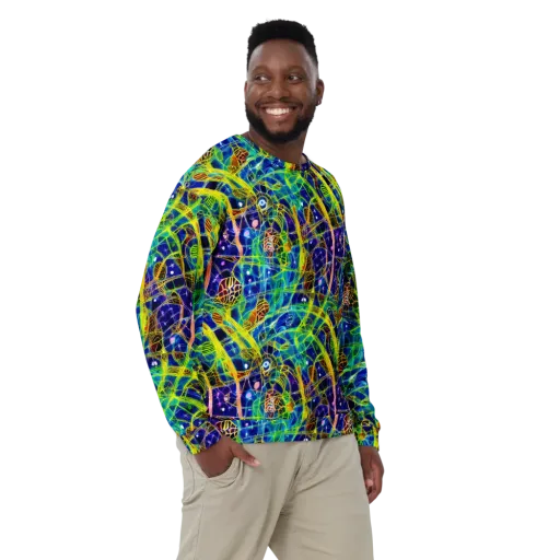 Prismatic Undergrowth on a Sweatshirt