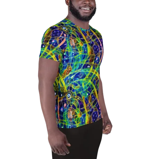 Prismatic Undergrowth on a Men's Athletic T-Shirt
