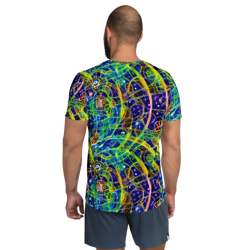 Prismatic Undergrowth on Men's Athletic T-Shirt — Back