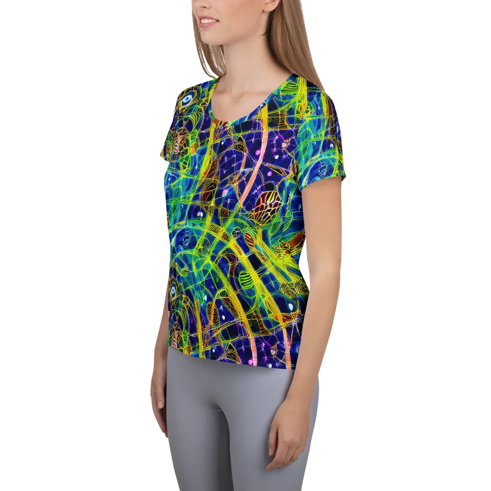 Prismatic Undergrowth on Women's Athletic T-Shirt — Left