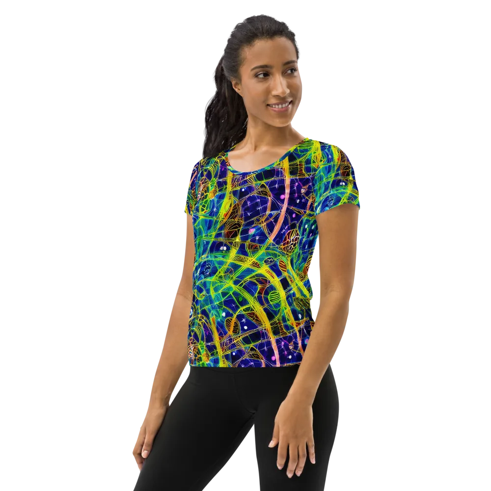 Prismatic Undergrowth on Women's Athletic T-Shirt — Left