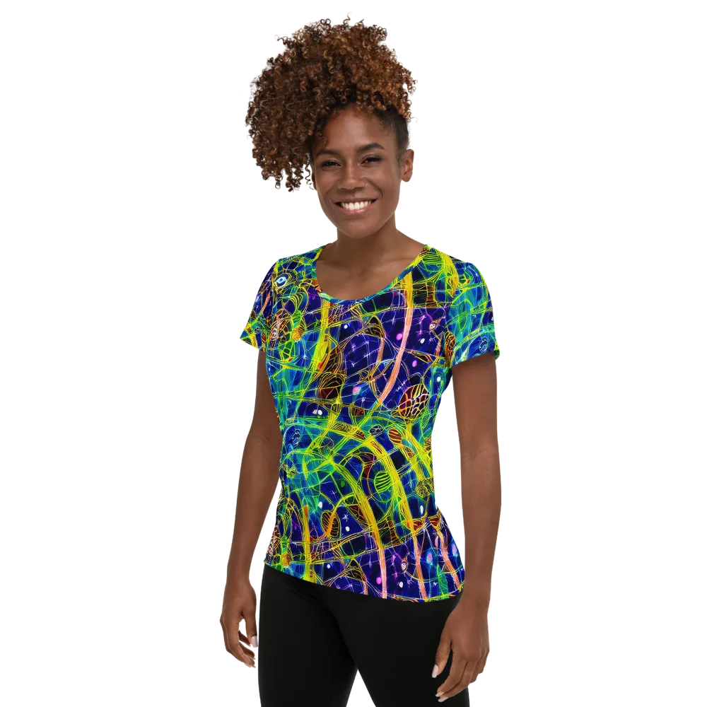 Prismatic Undergrowth on Women's Athletic T-Shirt — Left