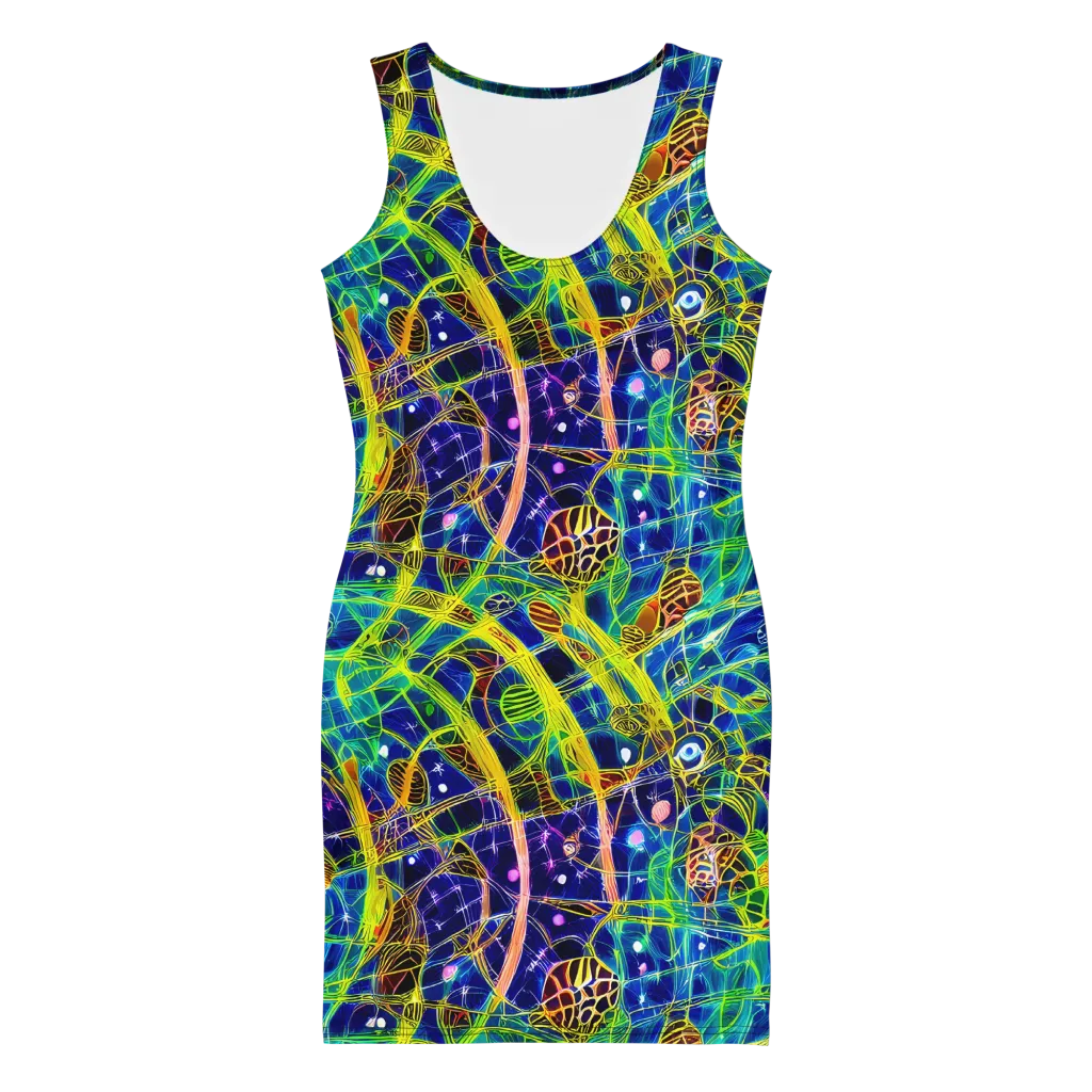 Prismatic Undergrowth on Bodycon Dress — Front