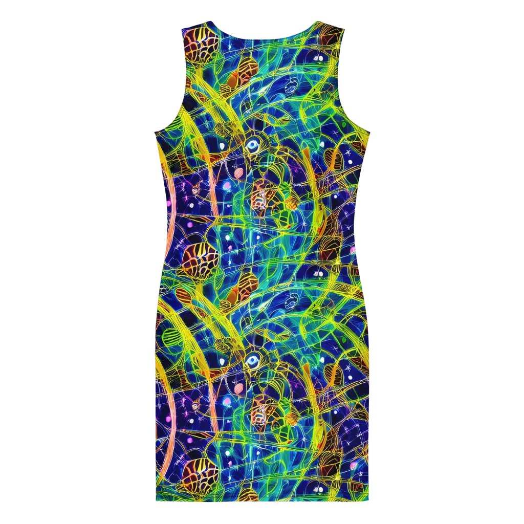 Prismatic Undergrowth on Bodycon Dress — Back