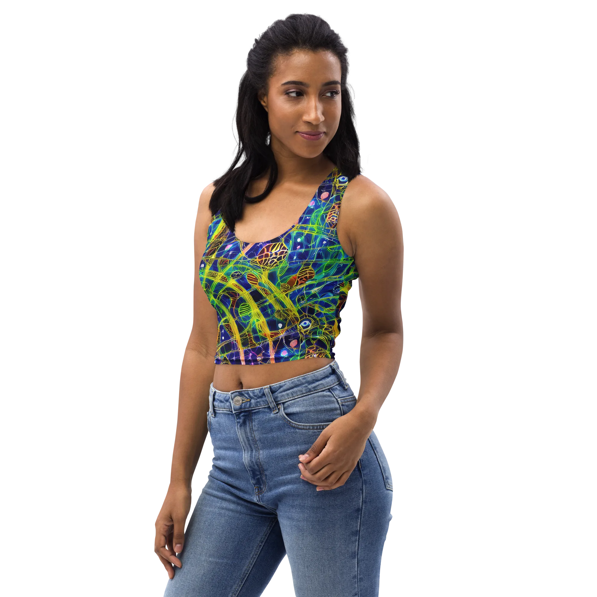 Prismatic Undergrowth on Crop Top — Left Front