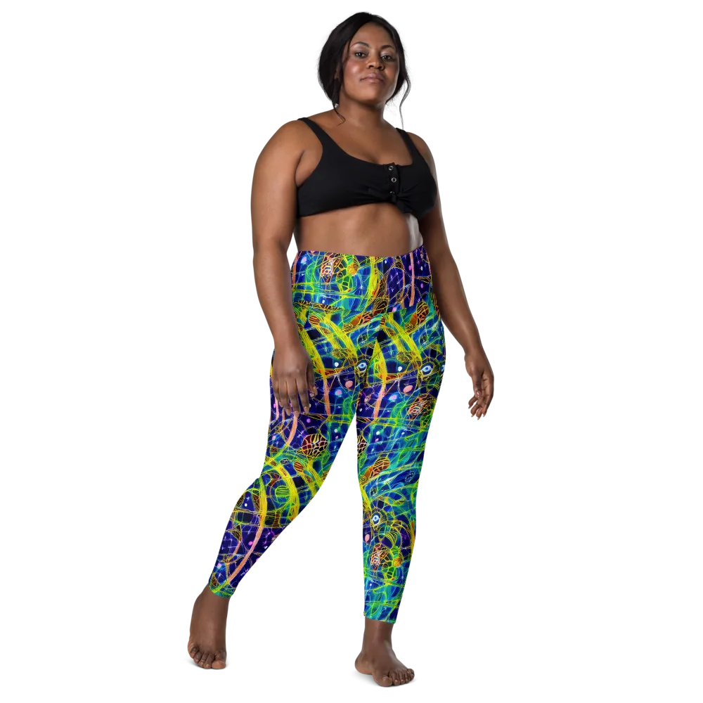 Prismatic Undergrowth on Leggings with Pockets — Front