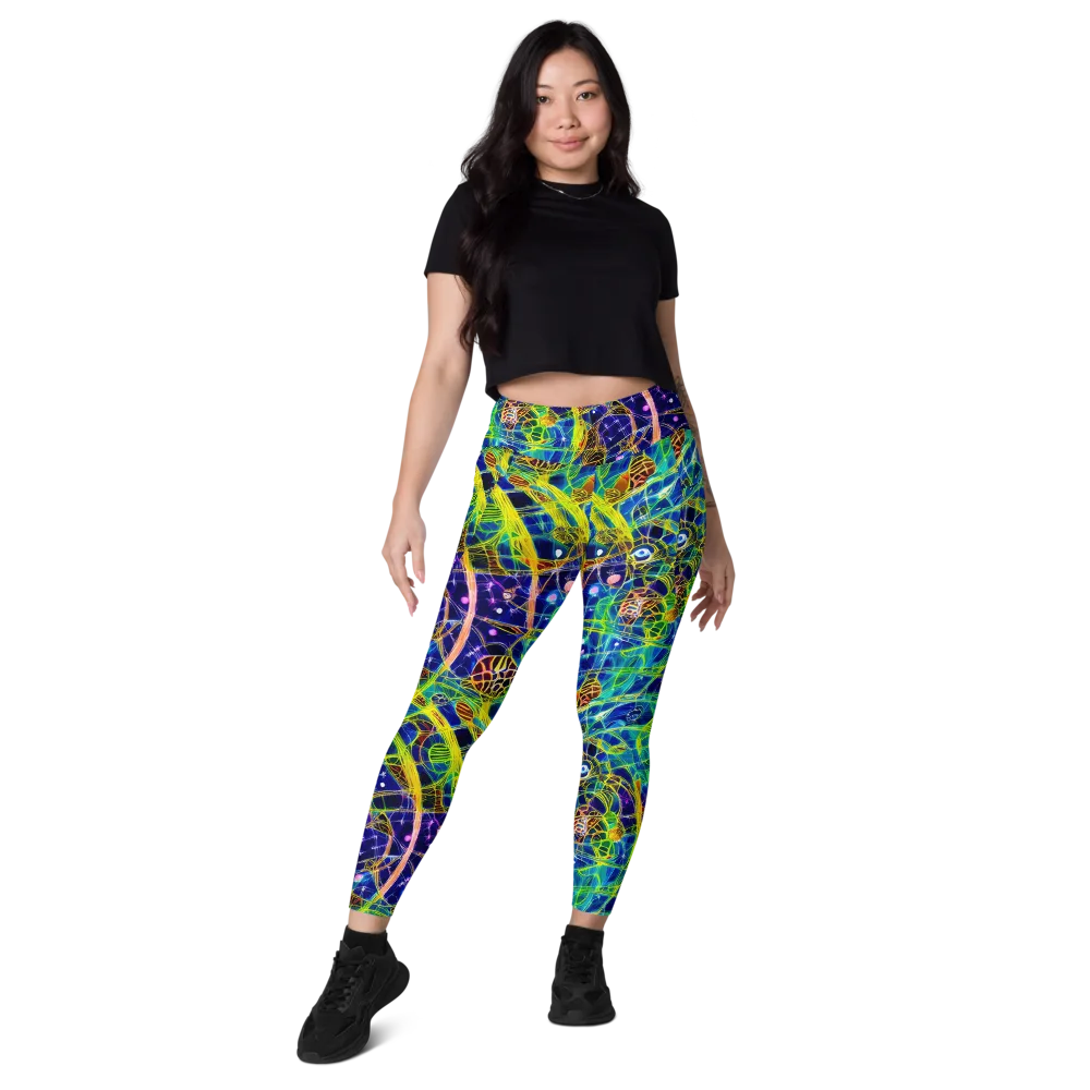 Prismatic Undergrowth on Leggings with Pockets — Front