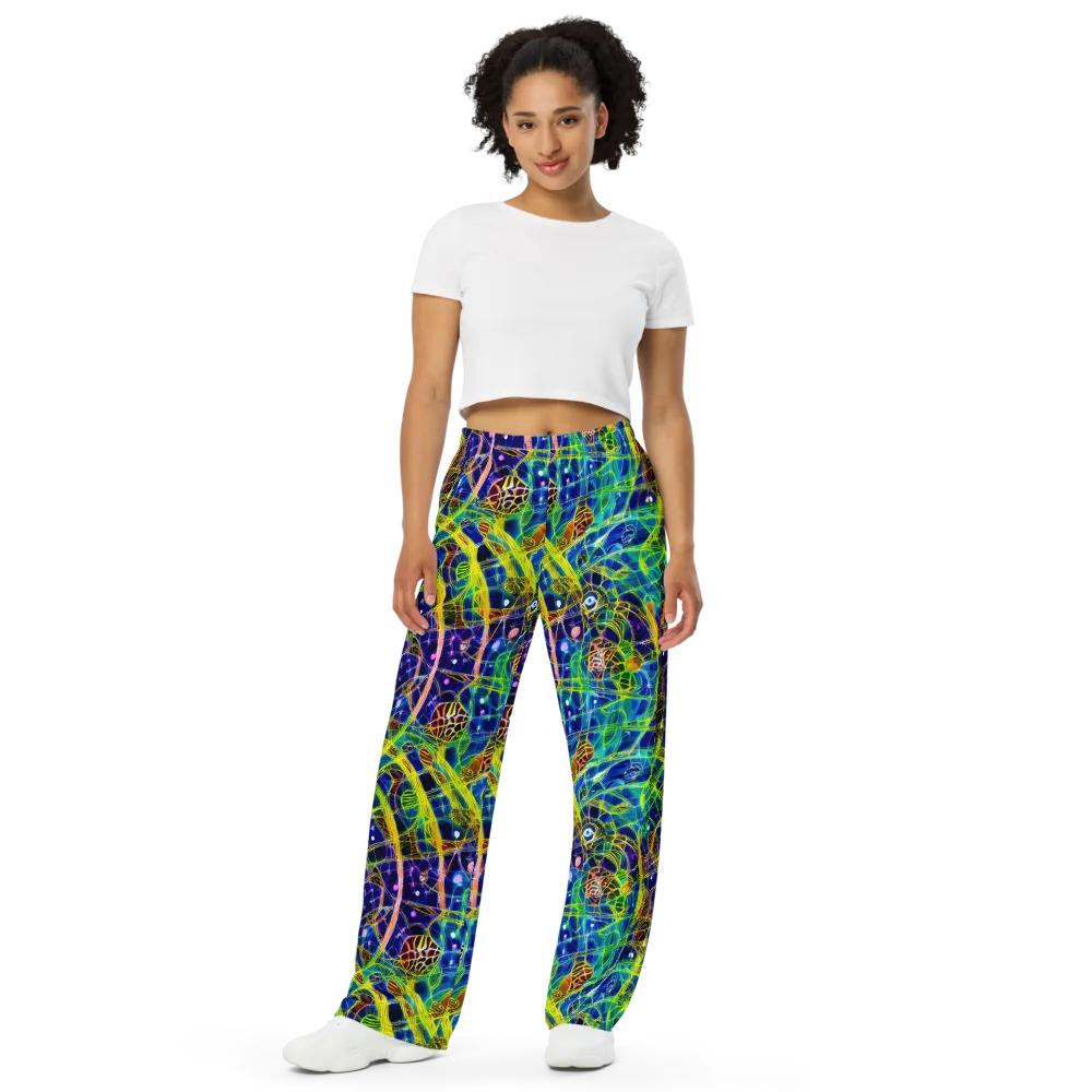 Prismatic Undergrowth on Wide-Leg Pants — Front