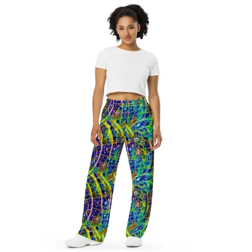 Prismatic Undergrowth on a Wide-Leg Pants