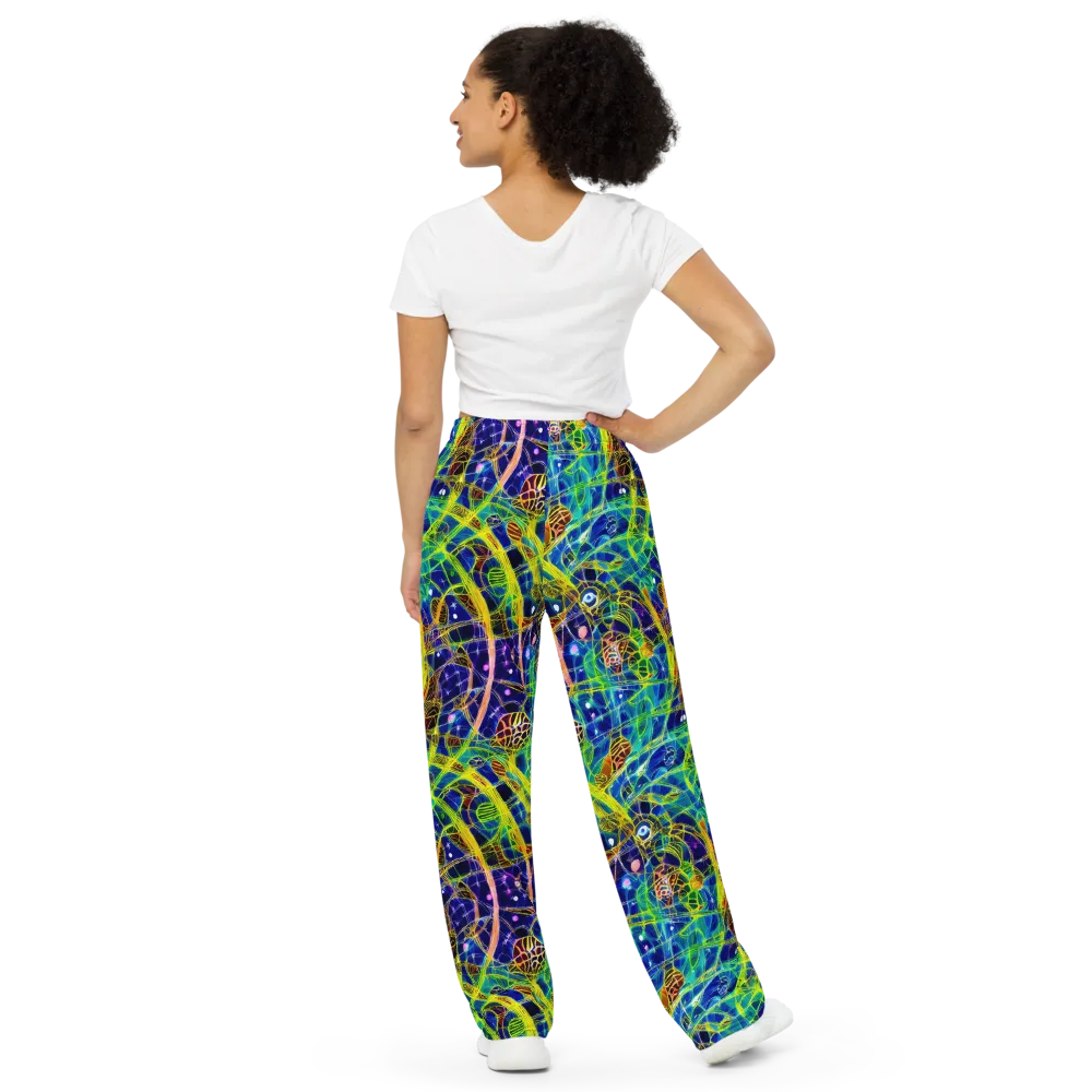 Prismatic Undergrowth on Wide-Leg Pants — Back