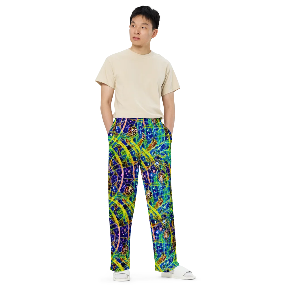 Prismatic Undergrowth on Wide-Leg Pants — Front