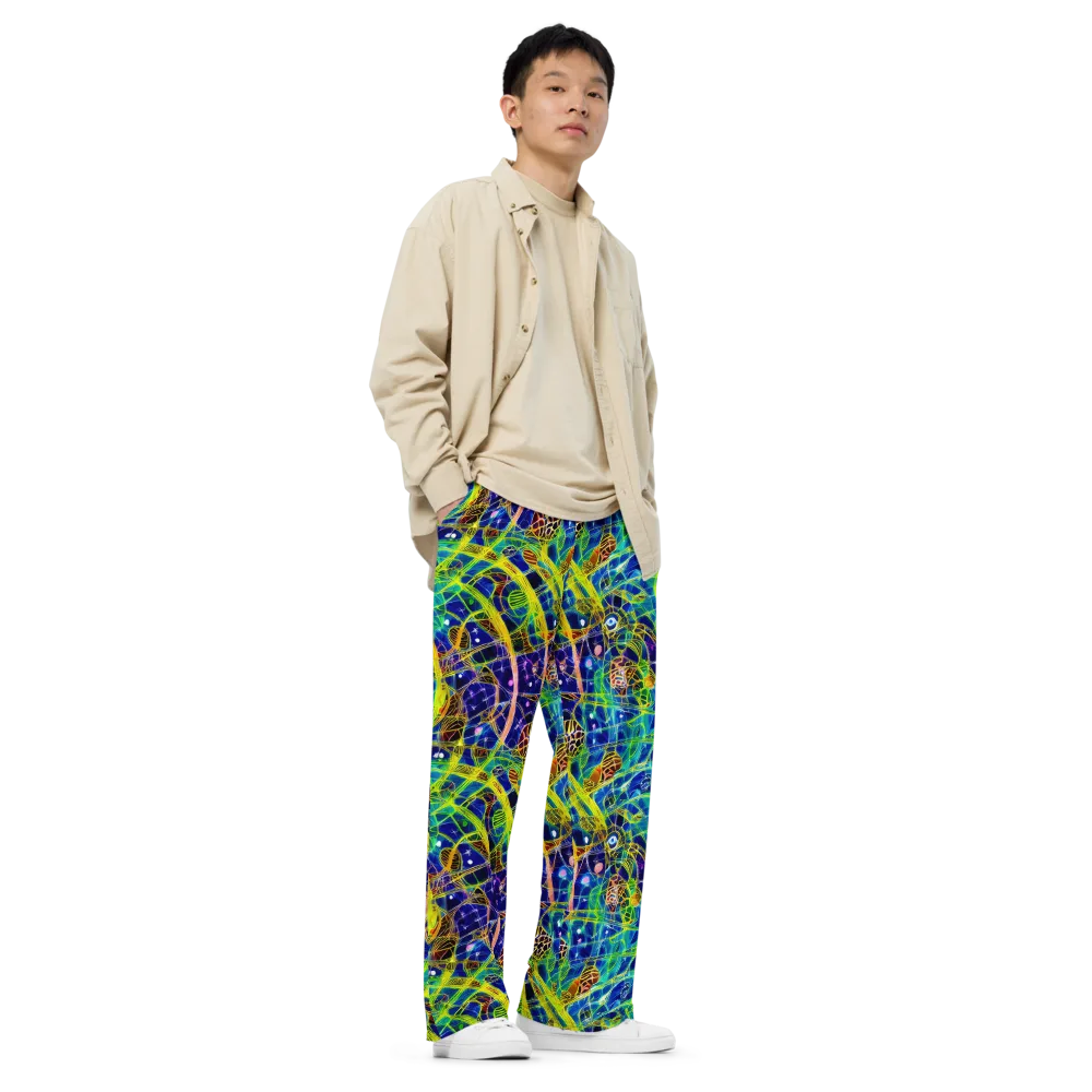 Prismatic Undergrowth on Wide-Leg Pants — Right Front
