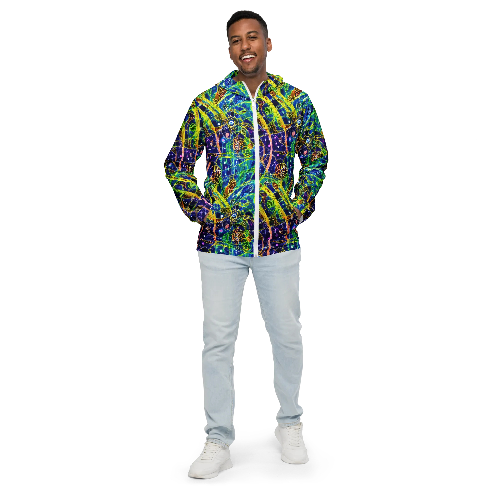 Prismatic Undergrowth on Men's Windbreaker — Front