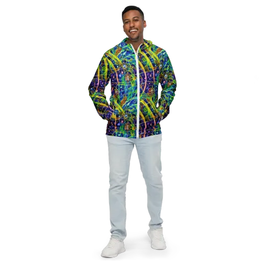 Prismatic Undergrowth on a Men's Windbreaker