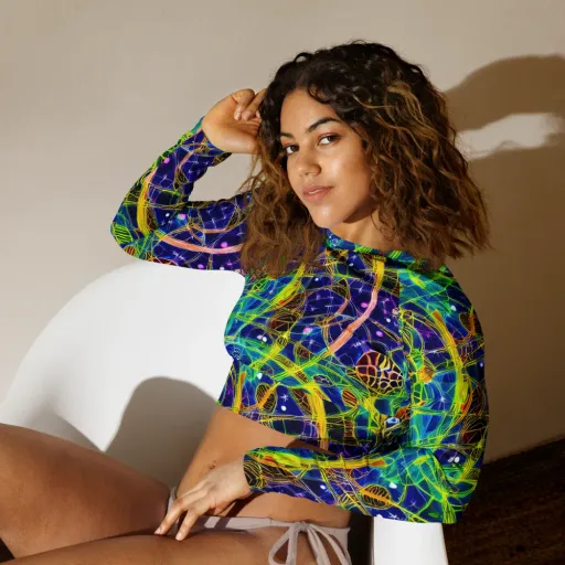 Prismatic Undergrowth on a Long Sleeve Crop Top