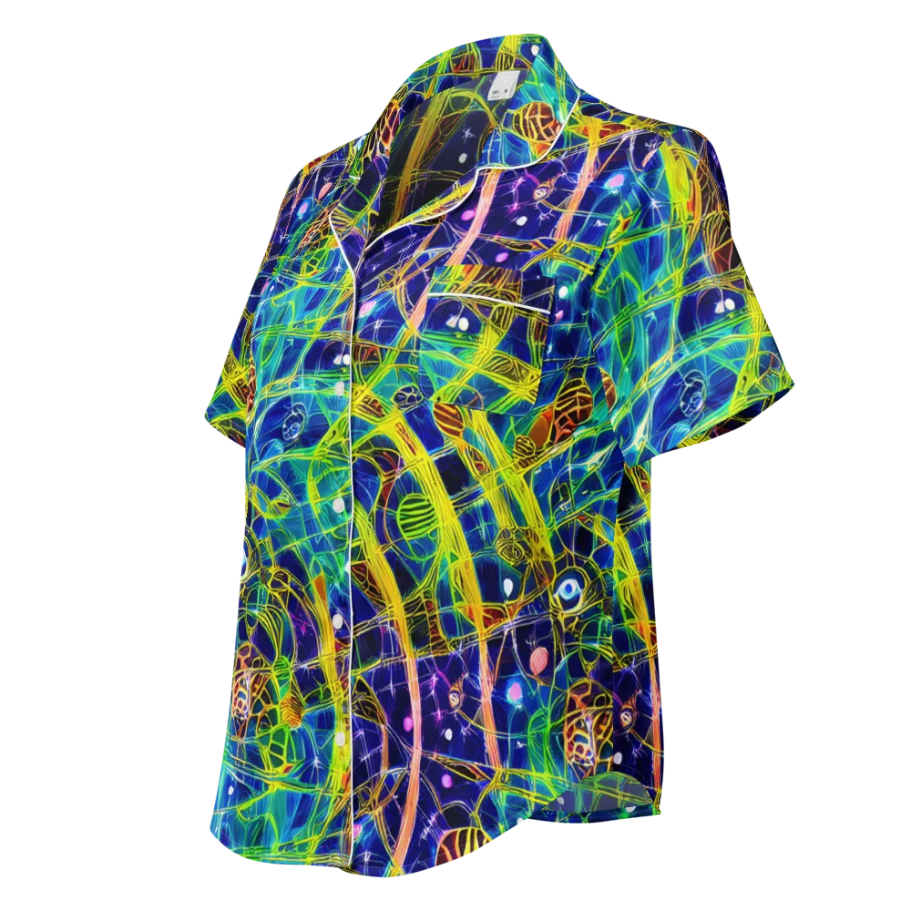Prismatic Undergrowth on Women's Short Sleeve Pajama Top — Left Front