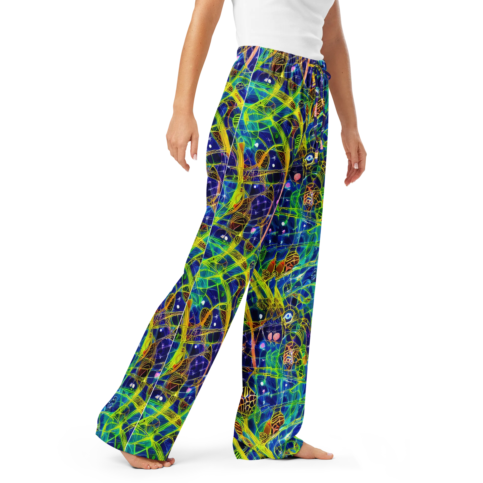 Prismatic Undergrowth on Women's Pajama Pants — Right Front