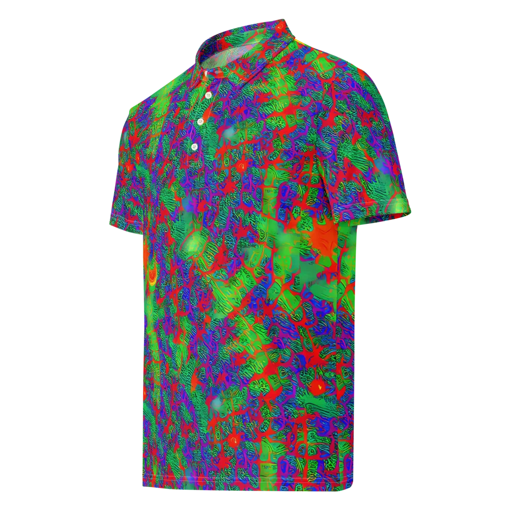 Neon Jungle Static on Men's Slim Fit Polo Shirt — Left Front