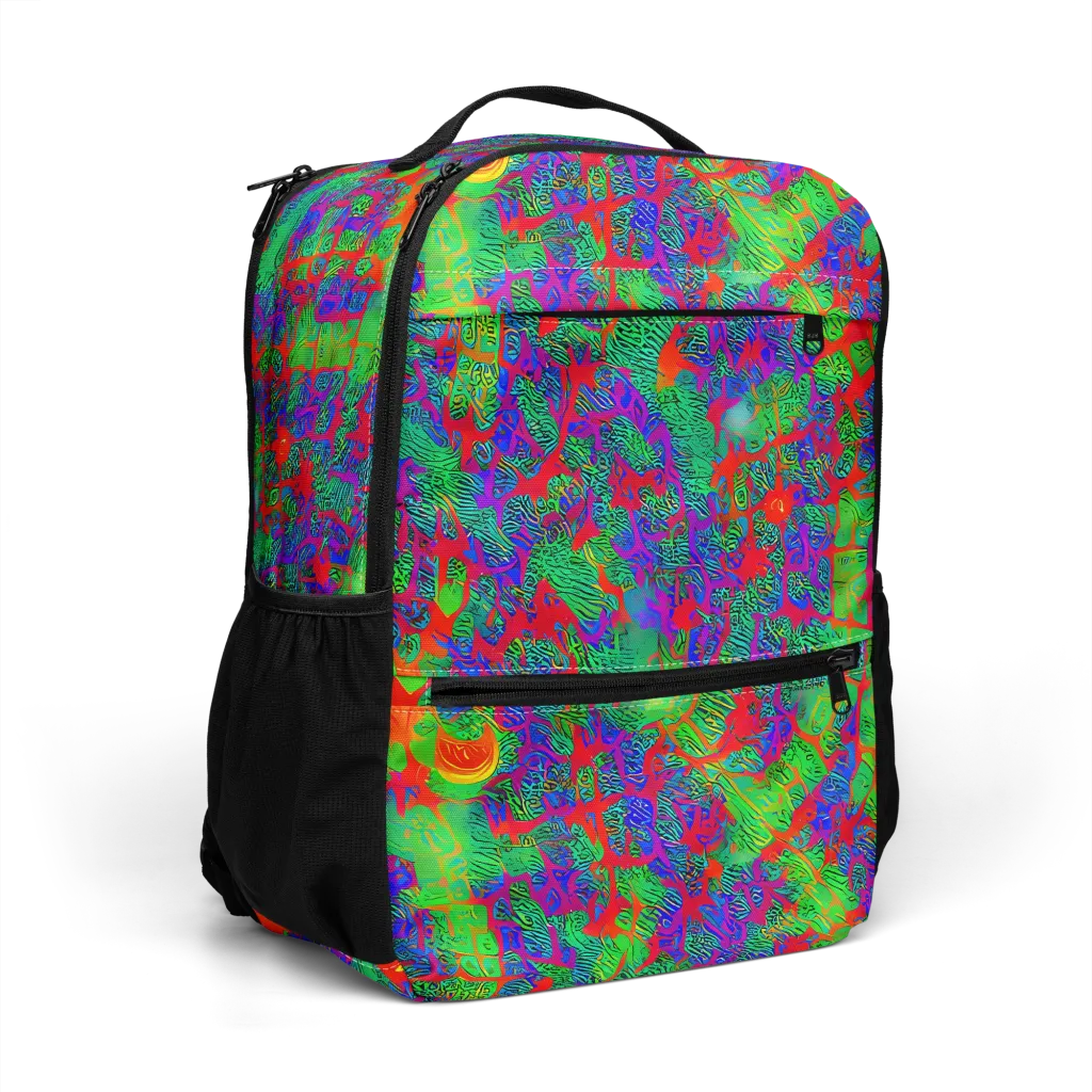 Neon Jungle Static on Utility Backpack — Right Front